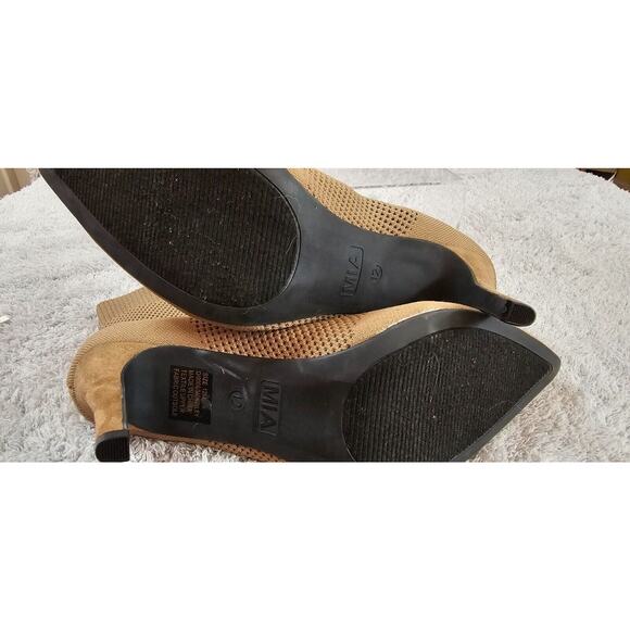 NEW‎ MIA Mckinley Sock Stretch Stiletto Ankle Boots Bootie Tan brown Womens 12 M - Picture 7 of 7